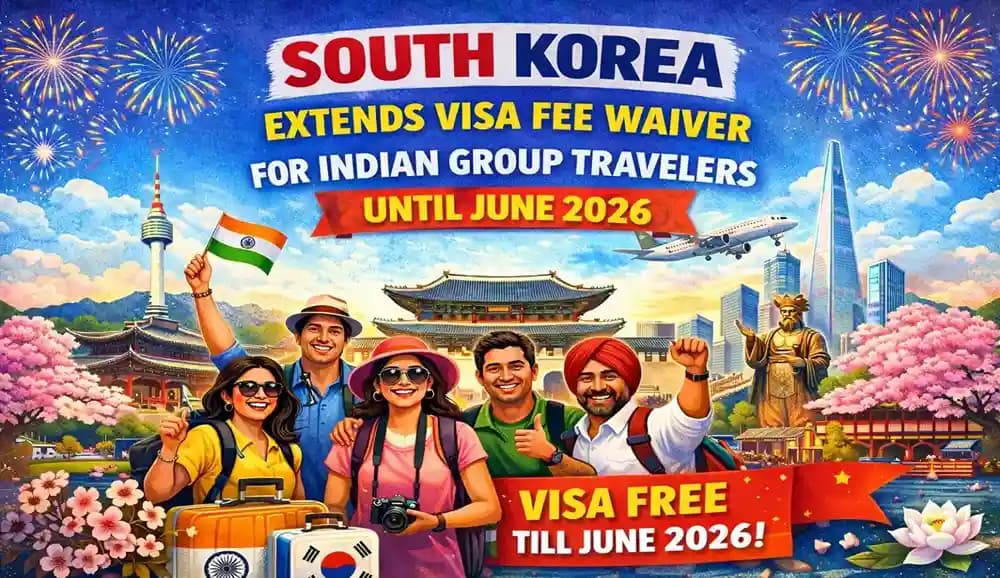 South Korea Extends Visa Fee Waiver for Indian Group Tourists Until June 2026
